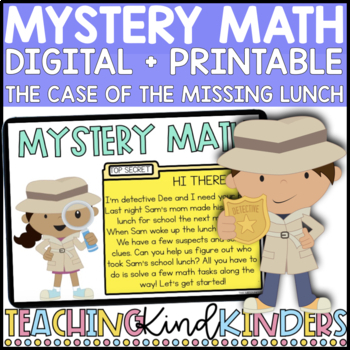 Preview of Kindergarten Math Tasks | Number Sense | Addition | Digital Mystery Math Game