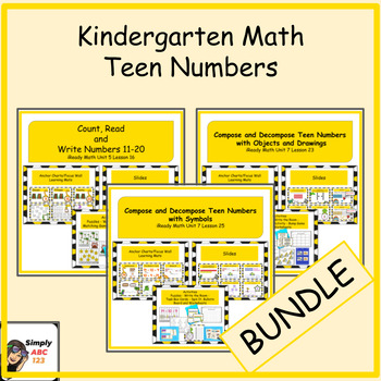 Preview of Kindergarten Math Teen Number Bundle