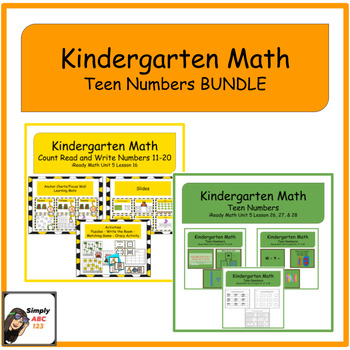 Preview of Kindergarten Math Teen Numbers Bundle - Digital Resource