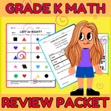 Kindergarten Math Test Preparation and Summer Review Packe