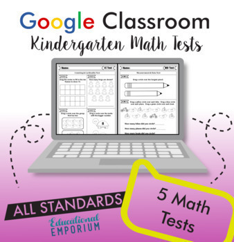 Preview of Kindergarten Math Tests for Google Classroom™ ⭐ Digital Math Assessments