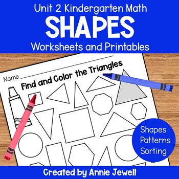 Preview of Kindergarten Math Unit 2 - 2-D Shapes - Georgia Kindergarten Math Standards 2023