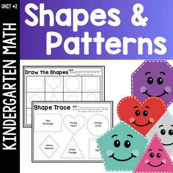 Preview of Kindergarten Math Unit - 2D and 3D Shapes & Patterns