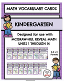 Kindergarten Math Vocabulary Cards Units 1-14 (For use wit