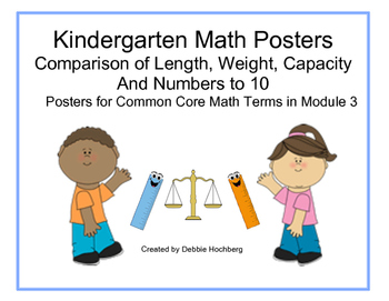 Preview of Kindergarten Math Vocabulary--Common Core--Module Length, Width, Capacity
