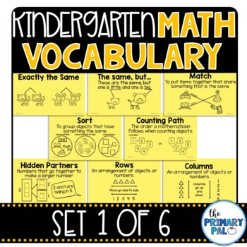 Preview of Kindergarten Math Vocabulary Set 1