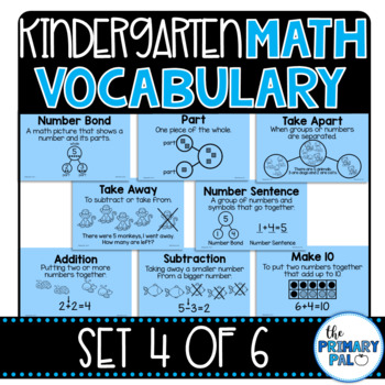 Preview of Kindergarten Math Vocabulary Set 4
