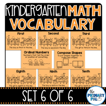Preview of Kindergarten Math Vocabulary Set 6