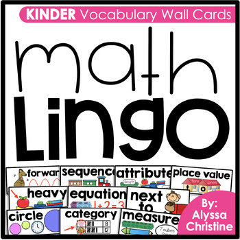 Preview of Kindergarten Math Vocabulary Word Wall Cards