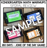 Kindergarten Math Warm Up Daily Spiral Review SAMPLE