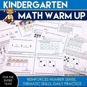 Preview of Kindergarten Math Warm Up: (Entire Year Bundle)