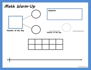 Preview of Kindergarten Math Warm-Up Page