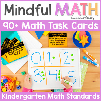 Preview of Kindergarten Math Warm Up Task Cards Daily Math Practice Small Group Activities