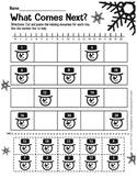 Kindergarten Math- What number comes Next Winter Cut and P
