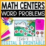 Kindergarten Math Word Problems Centers Digital and Printable