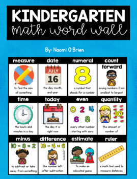 Preview of Kindergarten Math Word Wall