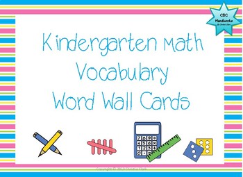 Preview of Kindergarten Math Word Wall Cards