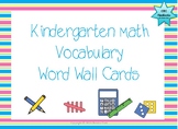 Kindergarten Math Word Wall Cards