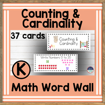 Preview of Kindergarten Math Word Wall & Math Posters- Counting and Cardinality