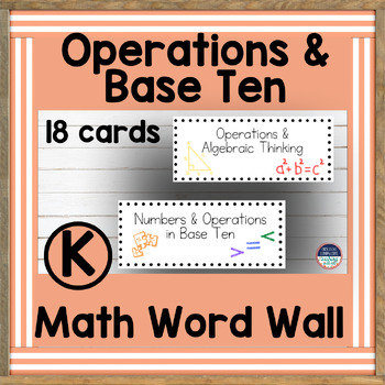 Preview of Kindergarten Math Word Wall & Math Posters Operations & Numbers in Base Ten