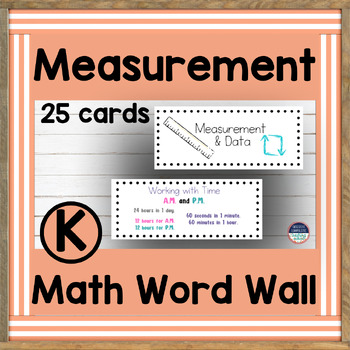 Preview of Kindergarten Math Word Wall & Math Vocabulary Words Measurement