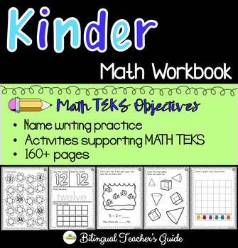 Preview of Kindergarten Math Workbook aligned with TEKS-Printable/No prep