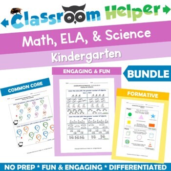 Preview of Kindergarten Math Worksheet Bundle