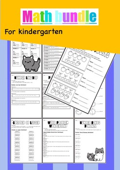 Preview of Kindergarten Math Worksheet Bundle - Counting, Addition, Subtraction….