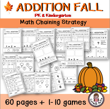 Preview of Kindergarten Math Fall addition Worksheet - for Special Education