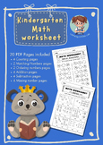 Kindergarten Math Worksheet : Counting, Matching, Addition