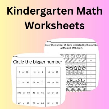 Preview of Kindergarten Math Worksheets