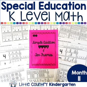 Preview of Kindergarten Math Worksheets - Addition to Ten with Pictures & Ten Frames