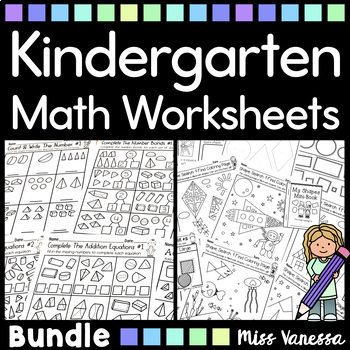 Preview of Kindergarten Math Worksheets Bundle