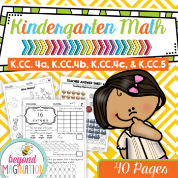 Preview of Kindergarten Math Worksheets Count to tell the number of objects Common Core