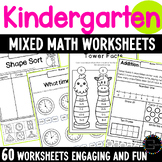 Kindergarten Math Worksheets Counting Sorting Addition Sub