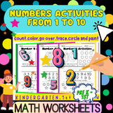 Kindergarten Math Worksheets Number Counting,Tracing & Wri