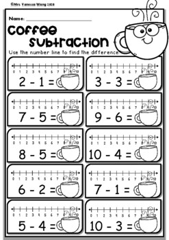 printable number line 1 10 number line subtraction distance learning