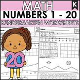 Kindergarten Math Worksheets Numbers 1 - 20 | Teen Numbers