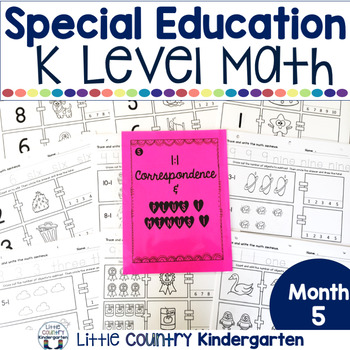 Preview of One to One Correspondence & One More One Less Special Education Math Worksheets