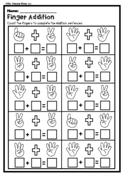Kindergarten Math Worksheets. Picture Addition. Distance Learning by