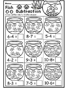 Kindergarten Math Worksheets. Picture Subtraction. Distance Learning by ...