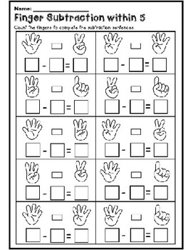 Kindergarten Math Worksheets. Picture Subtraction. Distance Learning by ...