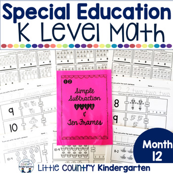 Preview of Kindergarten Math Worksheets - Subtraction to Ten with Pictures & Ten Frames