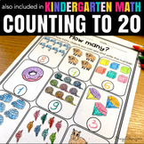 Kindergarten Math Worksheets Teen Numbers to 20 Counting O