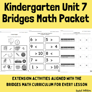 Preview of Kindergarten Math Worksheets - Unit 7