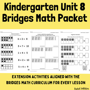 Preview of Kindergarten Math Worksheets - Unit 8