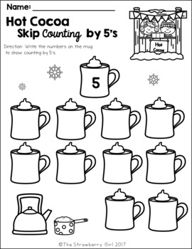 kindergarten math worksheets winter by the strawberry girl tpt