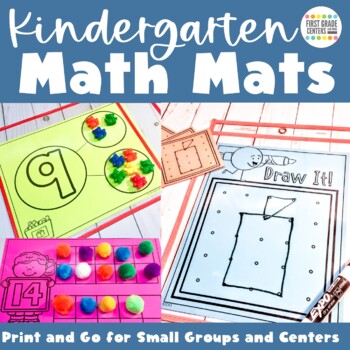 Preview of Kindergarten Math Worksheets | Write and Wipe Math Mats
