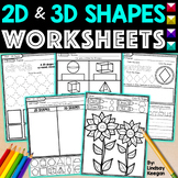 Kindergarten Math Worksheets and Activities for 2D and 3D Shapes