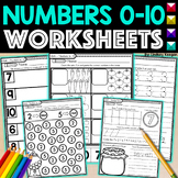 Kindergarten Math Worksheets for Counting and Writing Numb